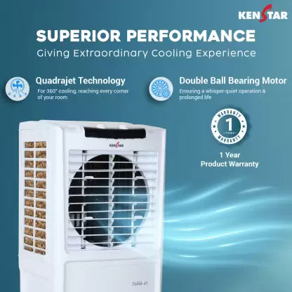 Kenstar 45 L Room/Personal Air Cooler  (White with Black Control Panel, TallDe HC 45)