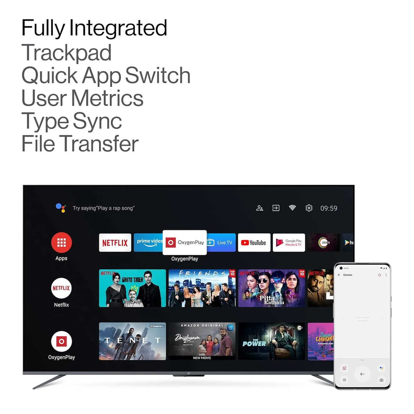 OnePlus 138.7 cm (55 inches) U Series 4K LED Smart Android TV 55U1S (Black)