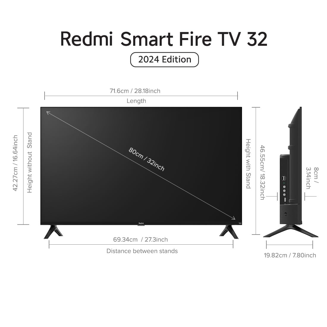 Redmi Xiaomi 80 cm (32 inches) F Series HD Ready Smart LED Fire TV (Black)