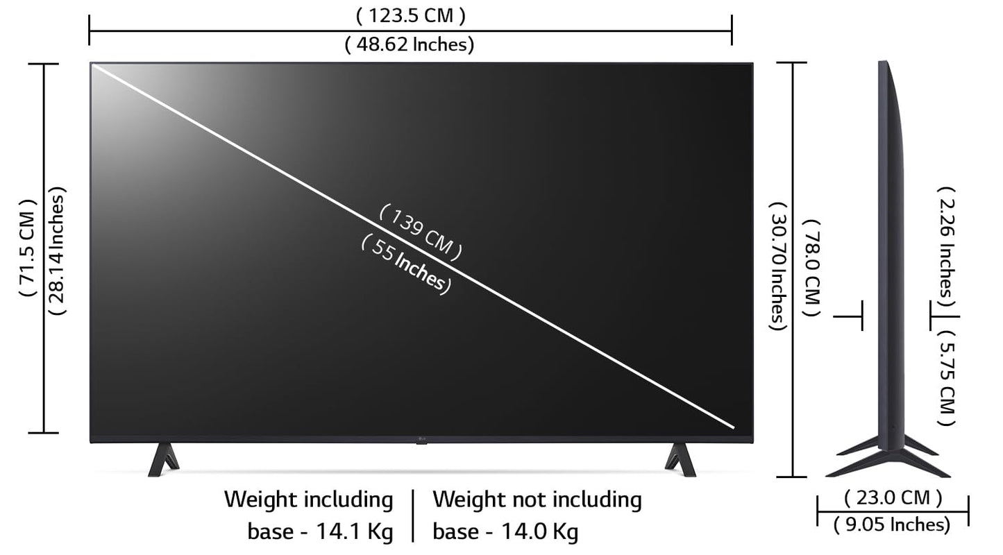 LG 139 cm (55 inches) UR75 Series 4K Ultra HD Smart LED TV