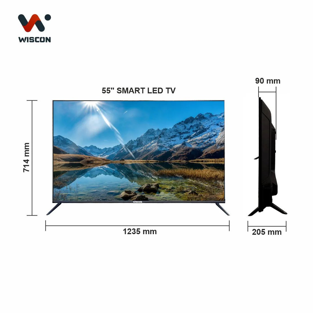 Wiscon 139 cm (55) Smart Frameless UHD 4K LED TV with Voice Remote WebOS