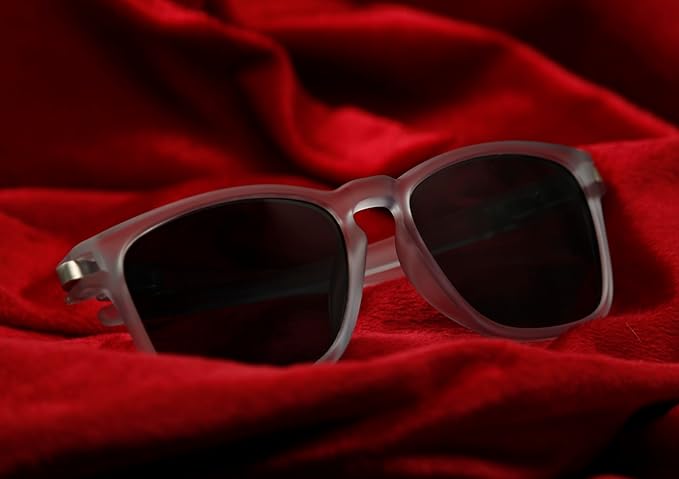 FEOMONE® Exclusive Rubber Coated Goggles For Men | Polarized Sunglasses | UV Protected Driving, Riding, Stylish, Anti glare Glasses (NEX-RTGRY)