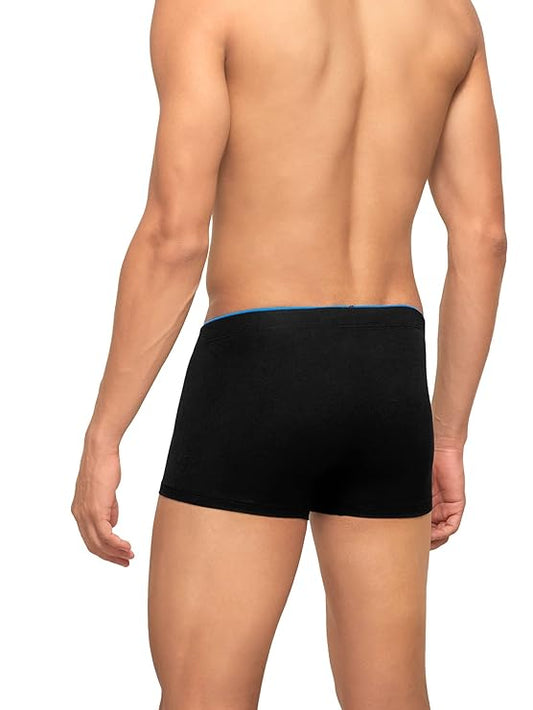 XYXX Men's Uno Micromodal Regular Fit Solid Antimicrobial Trunks with No Marks Waistband (Pack of 2)