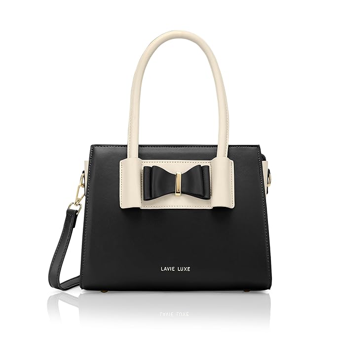 Lavie Luxe Women's Knot Medium Colourblock Satchel Handbag for Women | Satchel Handbag for Women For Work | Ladies purse | Stylish Shoulder Bag | Ladies Gift