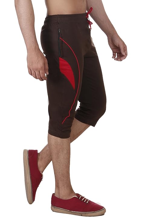 VEGO Mens Cotton Three by Fourth, 3/4, Capri, Three Quarter