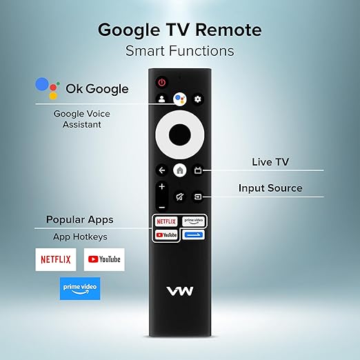 VW 80 cm (32 inches) Pro Series HD Smart QLED Google TV (Black)