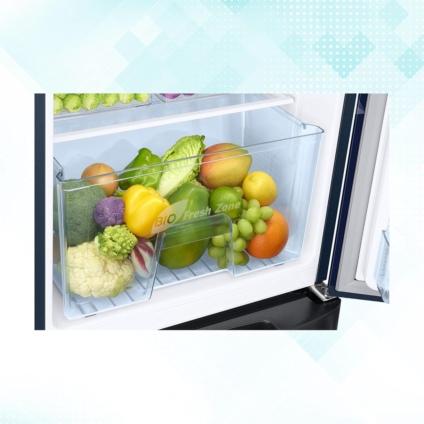 Samsung 183 L, 5 Star, Digital Inverter, Direct-Cool Single Door Refrigerator (RR20D2825HV/NL, Himalaya Poppy Blue, Base Stand Drawer)
