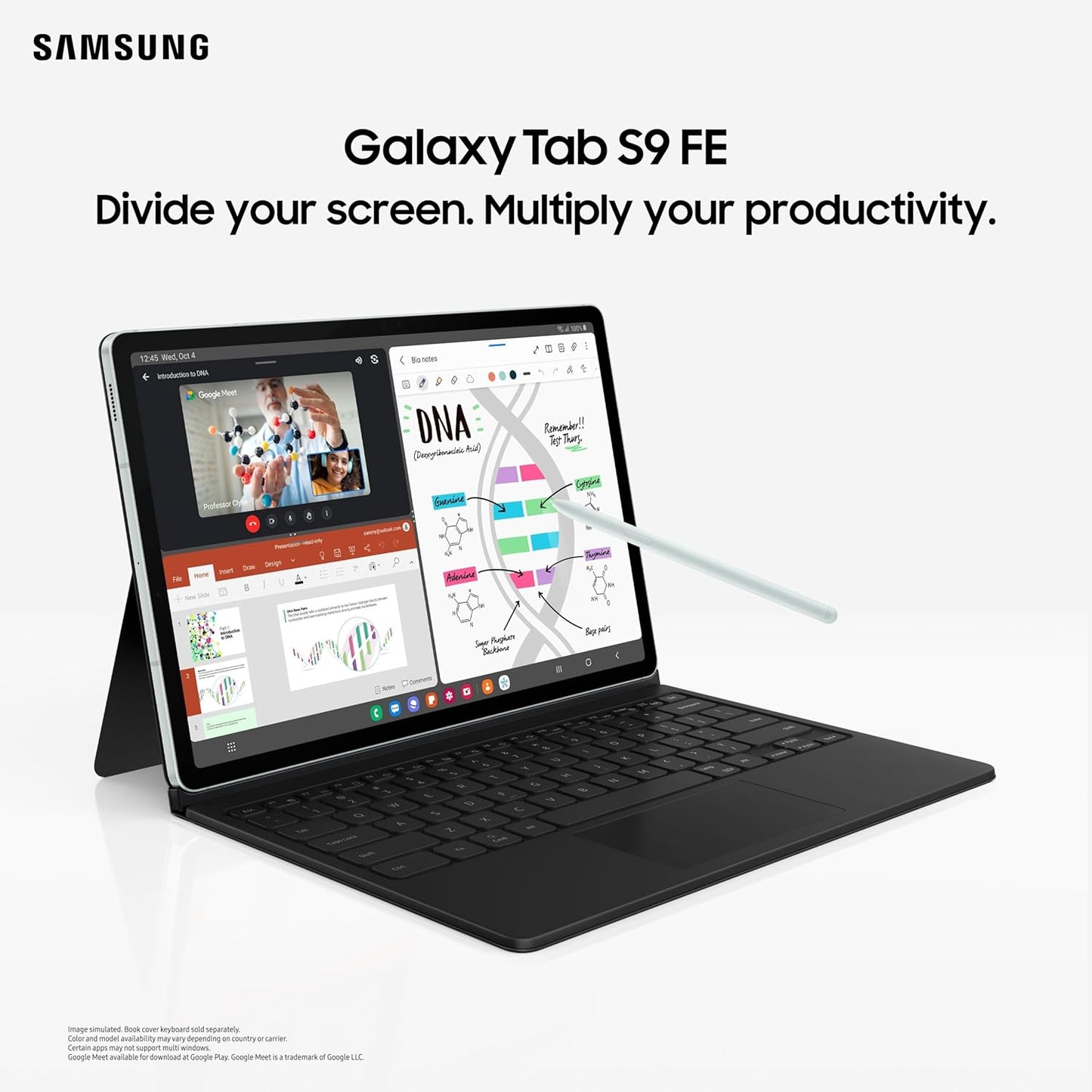 Samsung Galaxy Tab S9 FE RAM 6 GB, ROM 128 GB Expandable, S Pen in-Box, Wi-Fi, IP68 Tablet, Gray