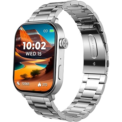 beatXP Unbound Pro 1.96" Super AMOLED Display Bluetooth Calling Smart Watch, Metal Body, Rotary Crown, 410 * 502px, 800 Nits, 60Hz Refresh Rate, 100+ Sports Modes, 24/7, IP67 (Silver Metal)
