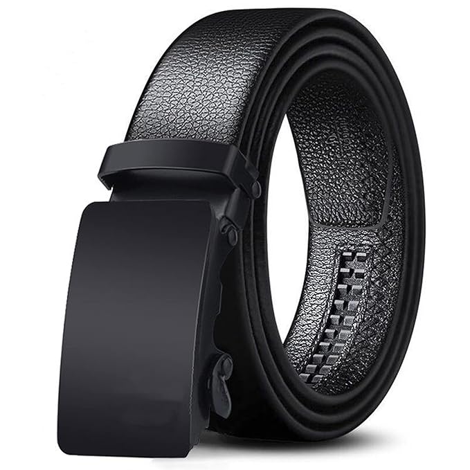 ZORO Men's Vegan Leather Belt for Men, Formal/Casual,Autolock,Black | Fit on up to 38 Inches Waist size