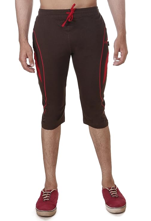 VEGO Mens Cotton Three by Fourth, 3/4, Capri, Three Quarter