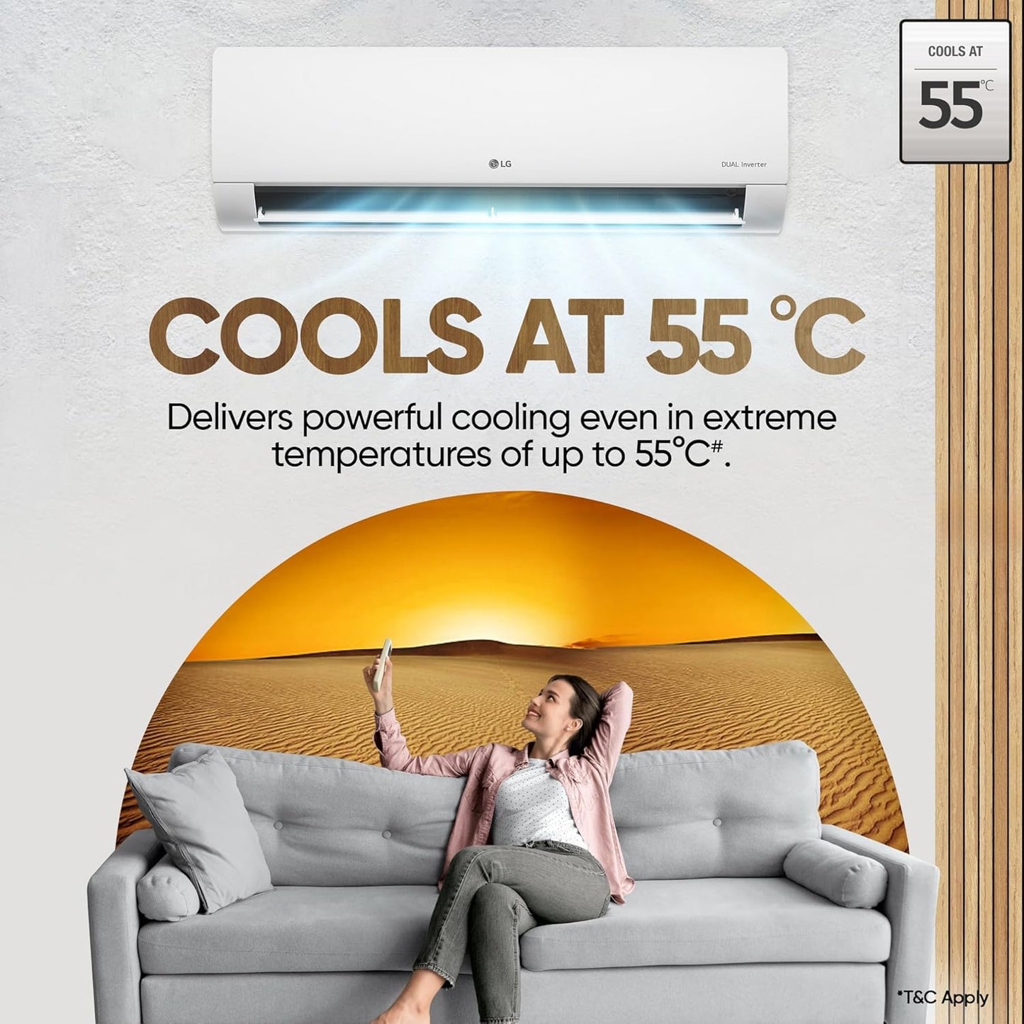 LG 1 Ton 4 Star DUAL Inverter Split AC (Copper, AI Convertible 6-in-1 with VIRAAT Mode, Faster Cooling & Energy Saving, 4 Way Swing, HD Filter with AntiVirus Protection, US-Q13JNYE, White)