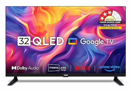 VW 80 cm (32 inches) Pro Series HD Smart QLED Google TV (Black)