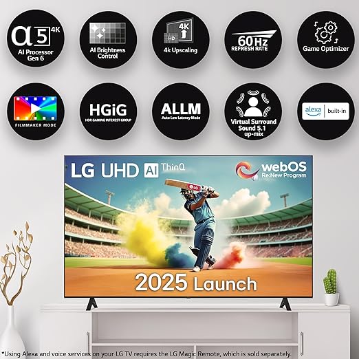 LG 139 cm (55 inches) UR75 Series 4K Ultra HD Smart LED TV