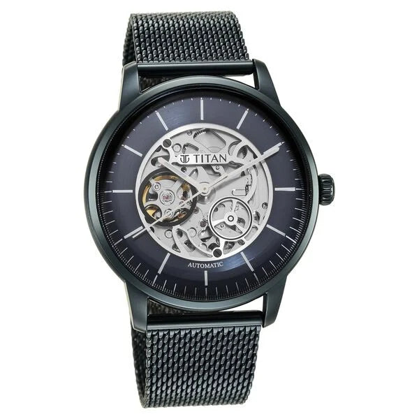 Titan Mechanical Blue Dial Automatic watch for Men with Stainless Steel Strap