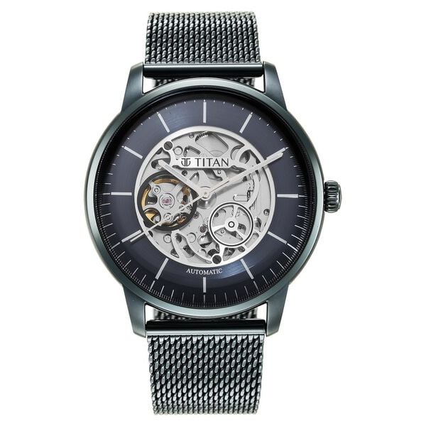 Titan Mechanical Blue Dial Automatic watch for Men with Stainless Steel Strap