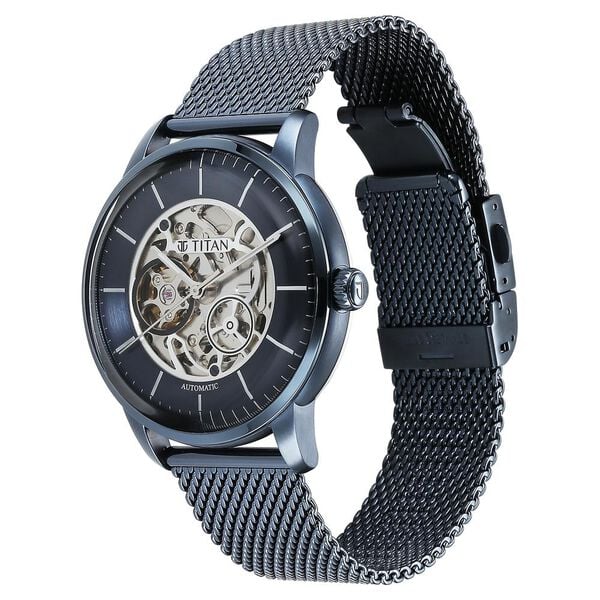 Titan Mechanical Blue Dial Automatic watch for Men with Stainless Steel Strap