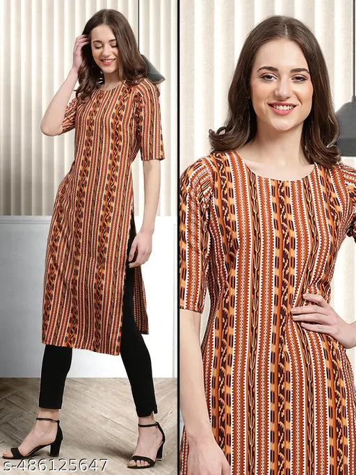 Crepe Printed Kurti For Women