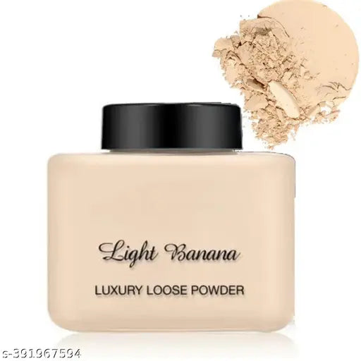 K.Y.L.Plus Professional Waterproof Long Lasting Light Banana HD Makeup Setting Loose Face Powder Compact With Brush High Coverage For Glowing For Girls & Women Natural Finish Pack Of 2