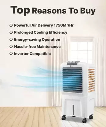 Orient Electric 40 L Room/Personal Air Cooler  (White, Aerocool 40)