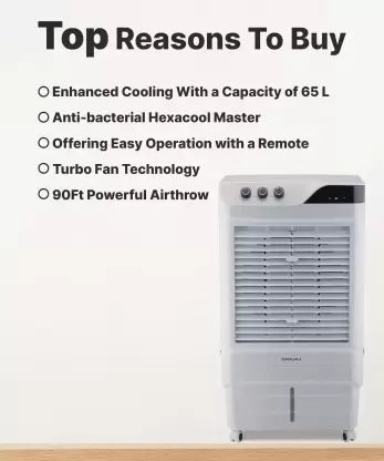 BAJAJ 65 L Desert Air Cooler  (White, DMH 65 Neo)