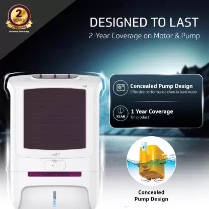 V-Guard 70 L Desert Air Cooler (White & Purple Burry, Arizod F70)