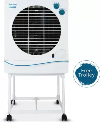 Symphony 51 L Desert Air Cooler  (White, Jumbo 51 with_Trolley)