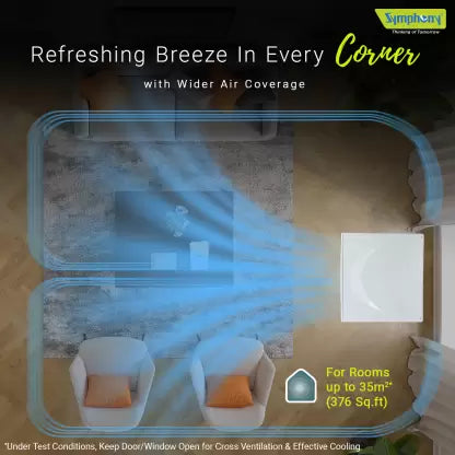 Symphony 51 L Desert Air Cooler  (White, Jumbo 51 with_Trolley)