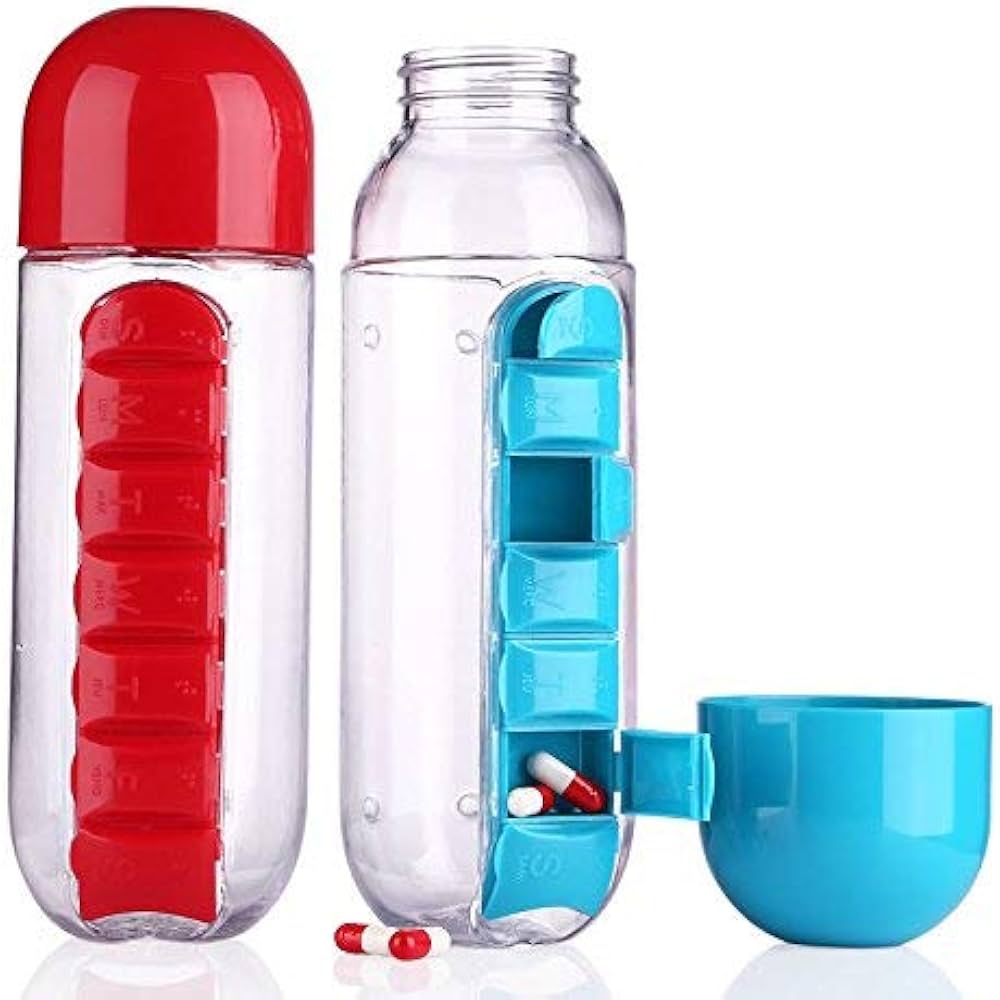 WATER BOTTLE WITH PILL BOX