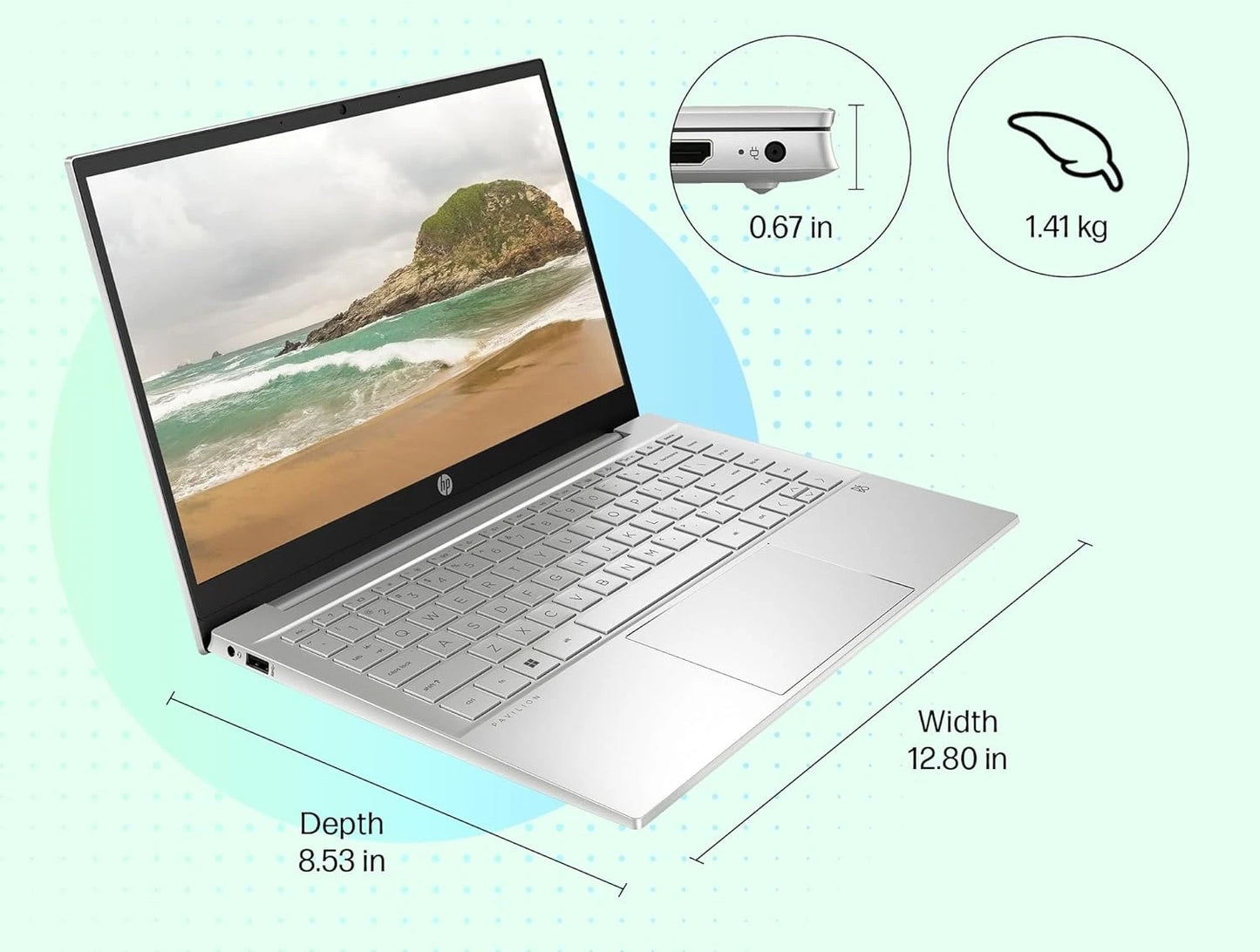 HP Pavilion 14, 12th Gen Intel Core i7-1255U, 16GB DDR4, 1TB SSD