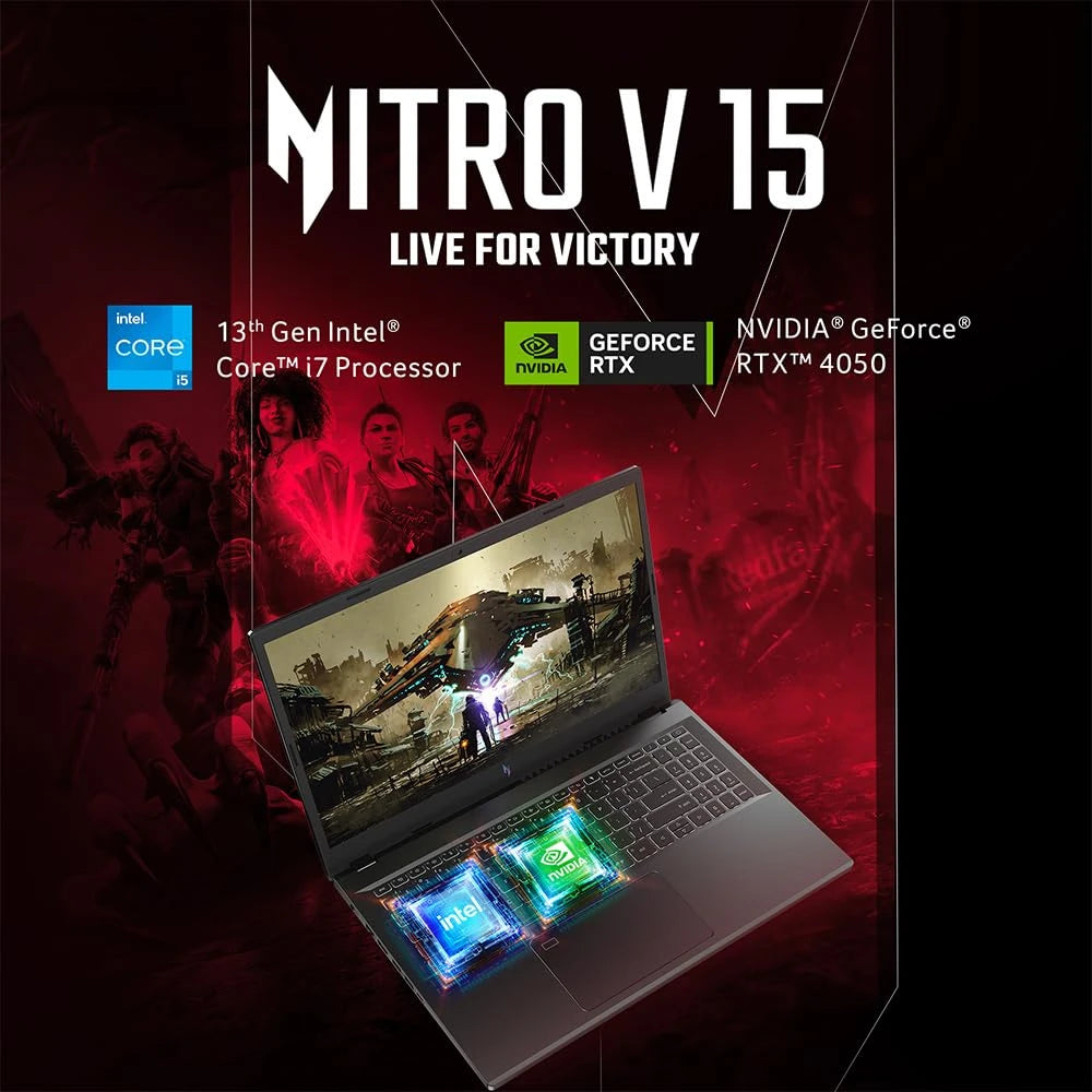 Acer Nitro V Gaming Laptop 13th Gen Intel Core i7-13620H with RTX 4050 6 GB
