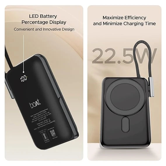 boAt Energyshroom PB330 MagnaCharge 10000 mAh Magnetic Wireless Power Bank w/ 15