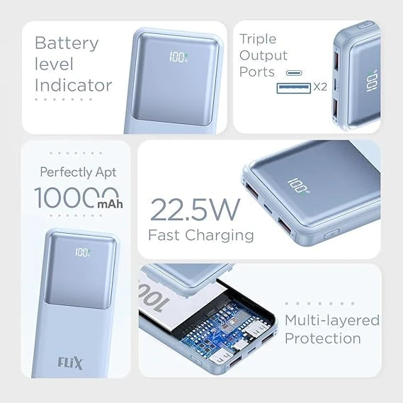 FLiX (Beetel) UltraCharge P115 10000mAh 22.5W QC Power Delivery PPS Power Bank