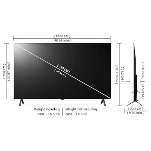 LG 139cm (55 inches) 4K Ultra HD Smart OLED TV 55A3PSA (Rocky black)