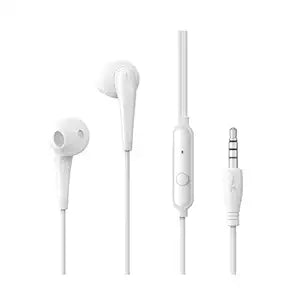 Ear Wired Earphones | 1.2m Cable | 3.5mm Jack | Design (White)