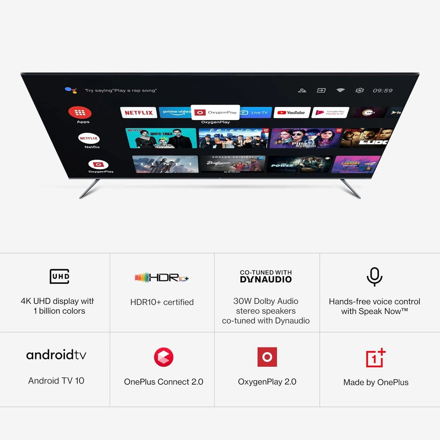 OnePlus 138.7 cm (55 inches) U Series 4K LED Smart Android TV 55U1S (Black)