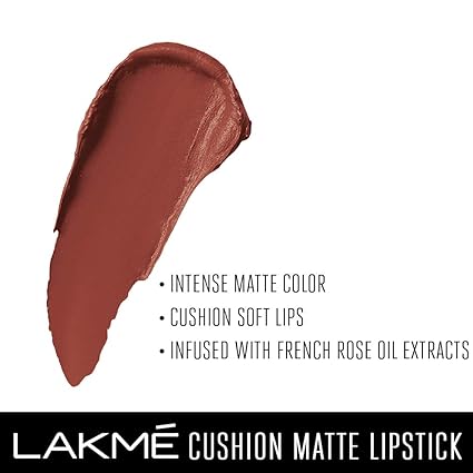 LAKMÉ Forever Matte Lipstick, Made With French Rose Oil Extracts, Nude Toast, 4.5G