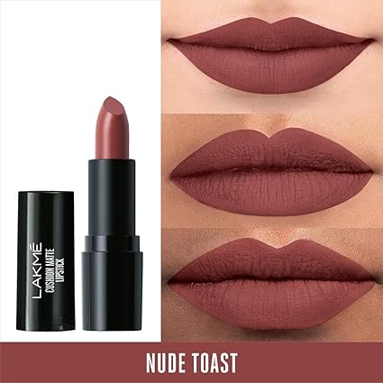 LAKMÉ Forever Matte Lipstick, Made With French Rose Oil Extracts, Nude Toast, 4.5G