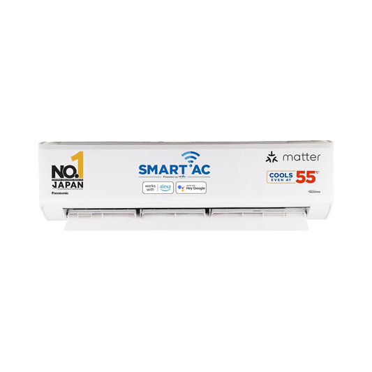 Panasonic 1.5 Ton 5 Star Premium Wi-Fi Inverter Smart Split AC (Matter Enabled, Higher Airflow, Copper Condenser, 7in1 Convertible, True AI, 4-Way, PM 0.1 Filter, CS/CU-NU18AKY5WX, White)