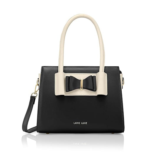 Lavie Luxe Women's Knot Medium Colourblock Satchel Handbag for Women | Satchel Handbag for Women For Work | Ladies purse | Stylish Shoulder Bag | Ladies Gift