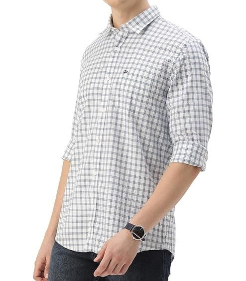 Peter England Men's Checkered Slim Fit Shirt