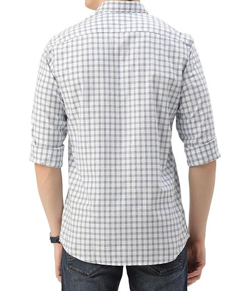 Peter England Men's Checkered Slim Fit Shirt