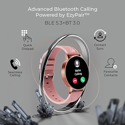 beatXP Vector 1.30” HD Display Bluetooth Calling Smart Watch, Rotary Crown, 320 * 320px, 60Hz Refresh Rate, 100+ Sports Modes, 24/7 Health Tracking (Champagne Gold)