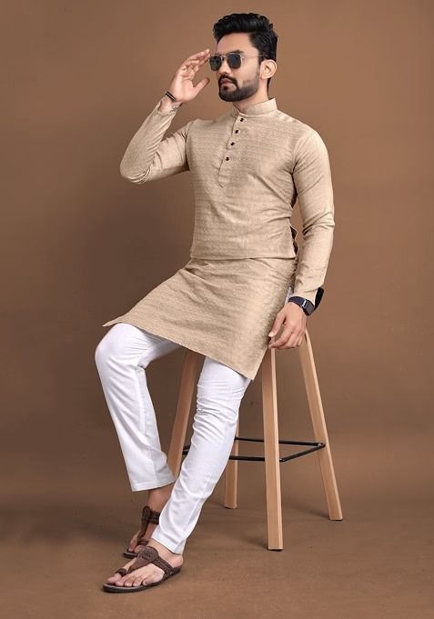 Comfort Fit Plain Kurta for Men