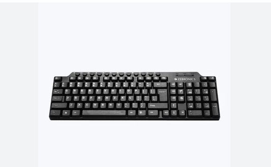 ZEBRONICS ZEB-KM-2100 Wired USB Standard Desktop Keyboard Compatible with Desktop, Laptop, Mac stand support,multimedia_keys,KM-2100  (Black)