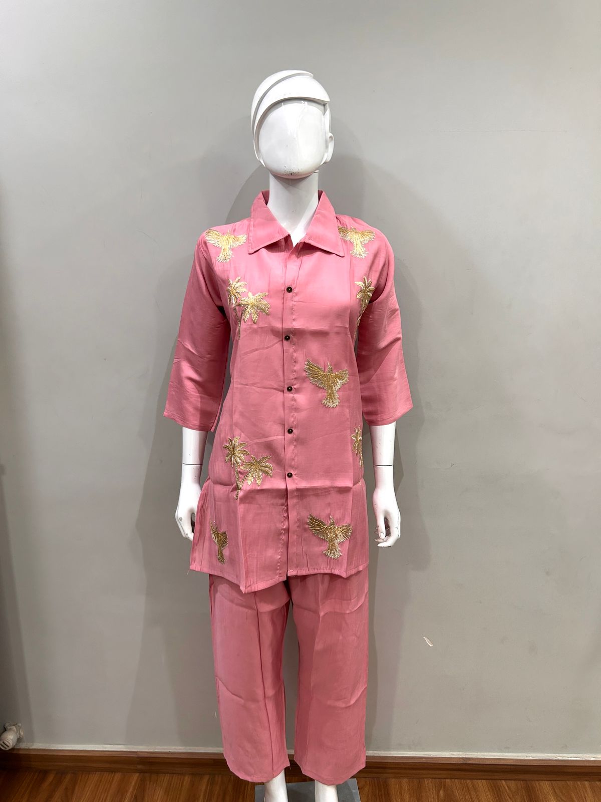 FABMORA Designer Silk Embriodered Co-Ords Set for Women