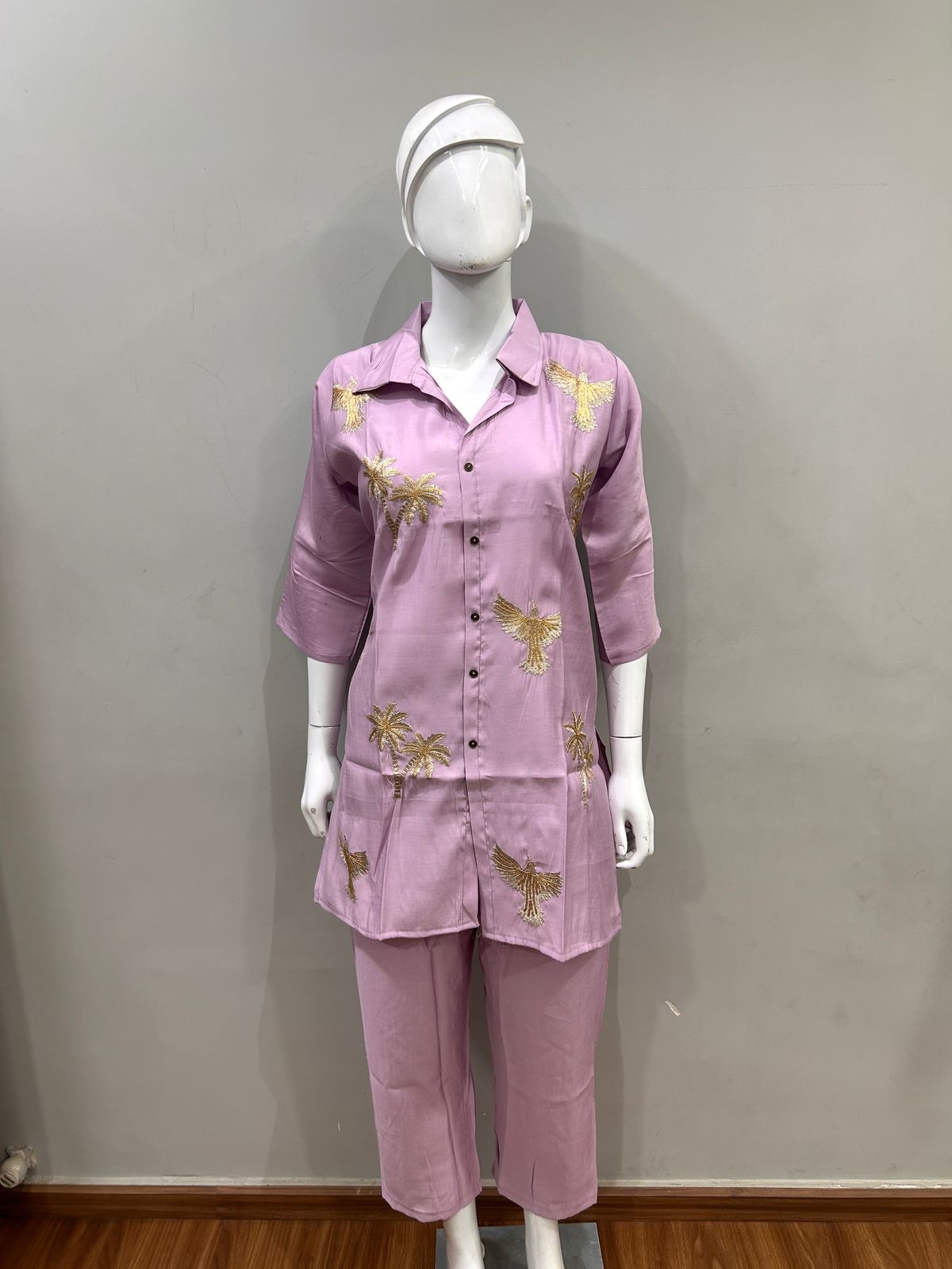 FABMORA Designer Silk Embriodered Co-Ords Set for Women