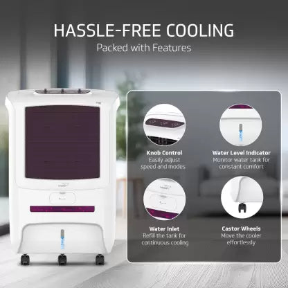 V-Guard 70 L Desert Air Cooler  (White & Purple Burry, Arizod F70)