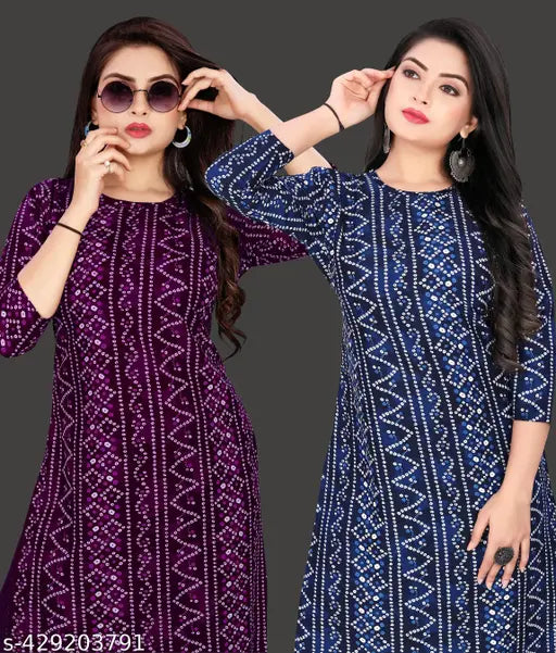 Stylish Crepe Printed 2 Kurti On Lowest Price & Best Quality