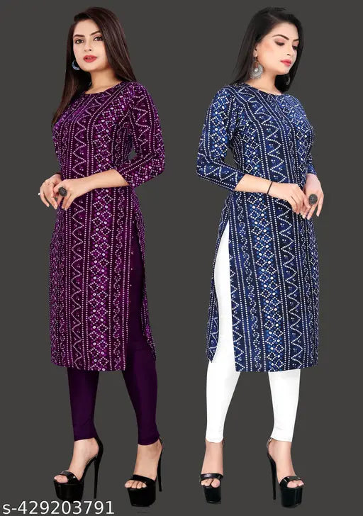 Stylish Crepe Printed 2 Kurti On Lowest Price & Best Quality